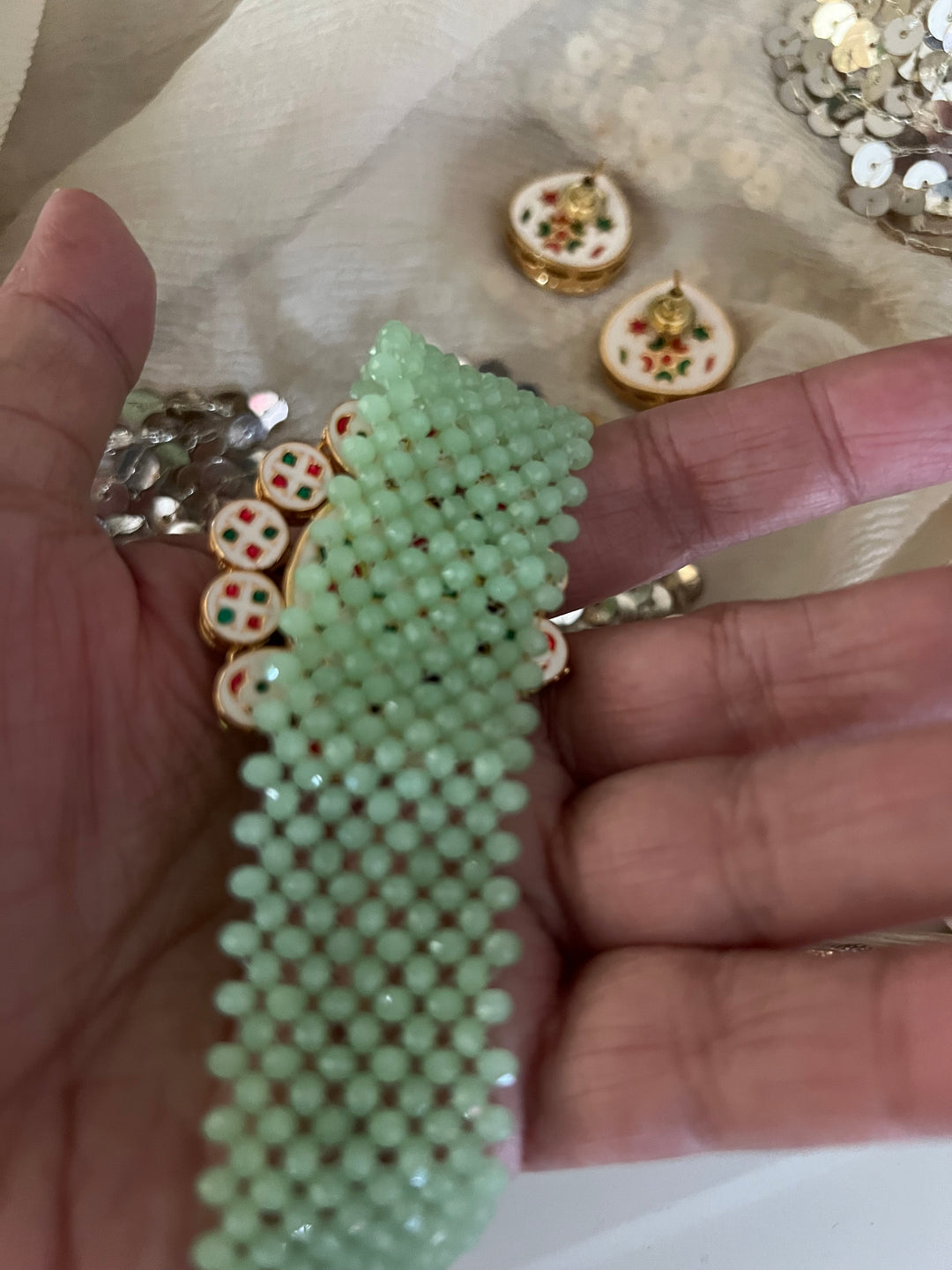 Sea Green Choker with Studs