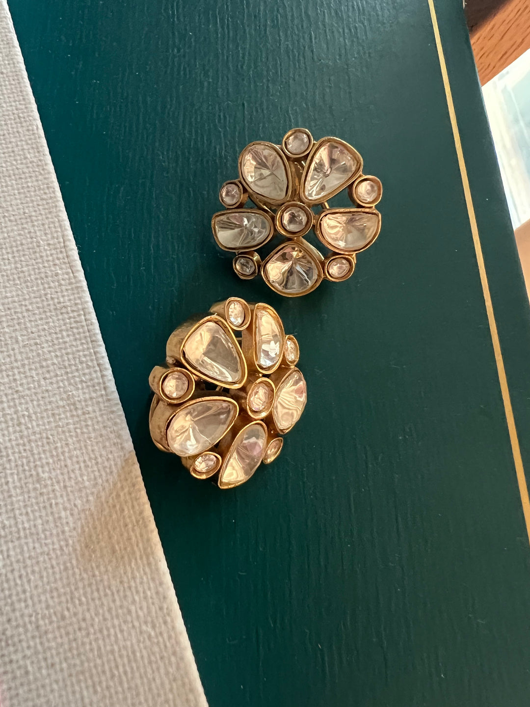 Wedding Kundan CZ Earrings | SHIVKA | Gold-Plated Lightweight Elegance