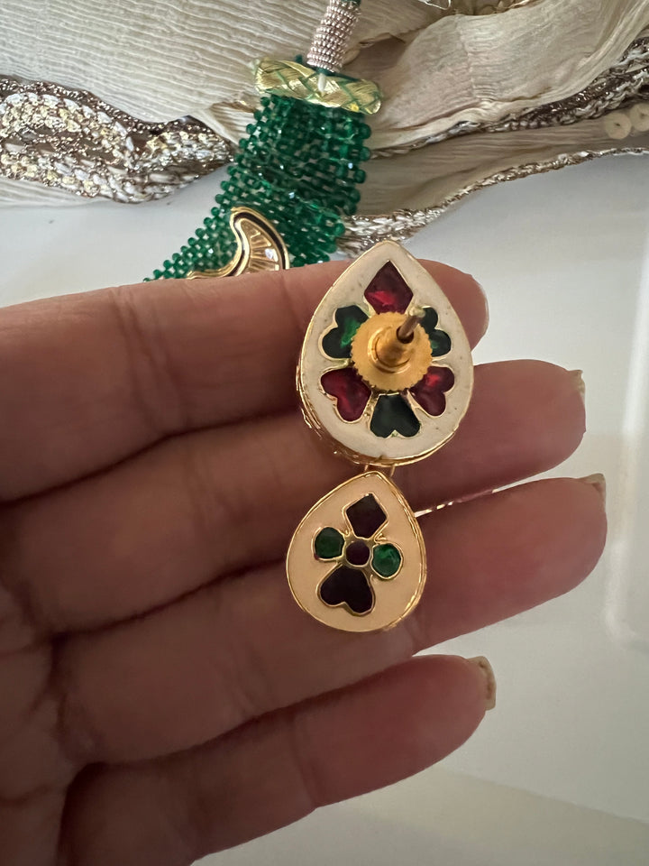 The Chandira Necklace Set | Statement Kundan Mesh Choker Necklace with Earrings