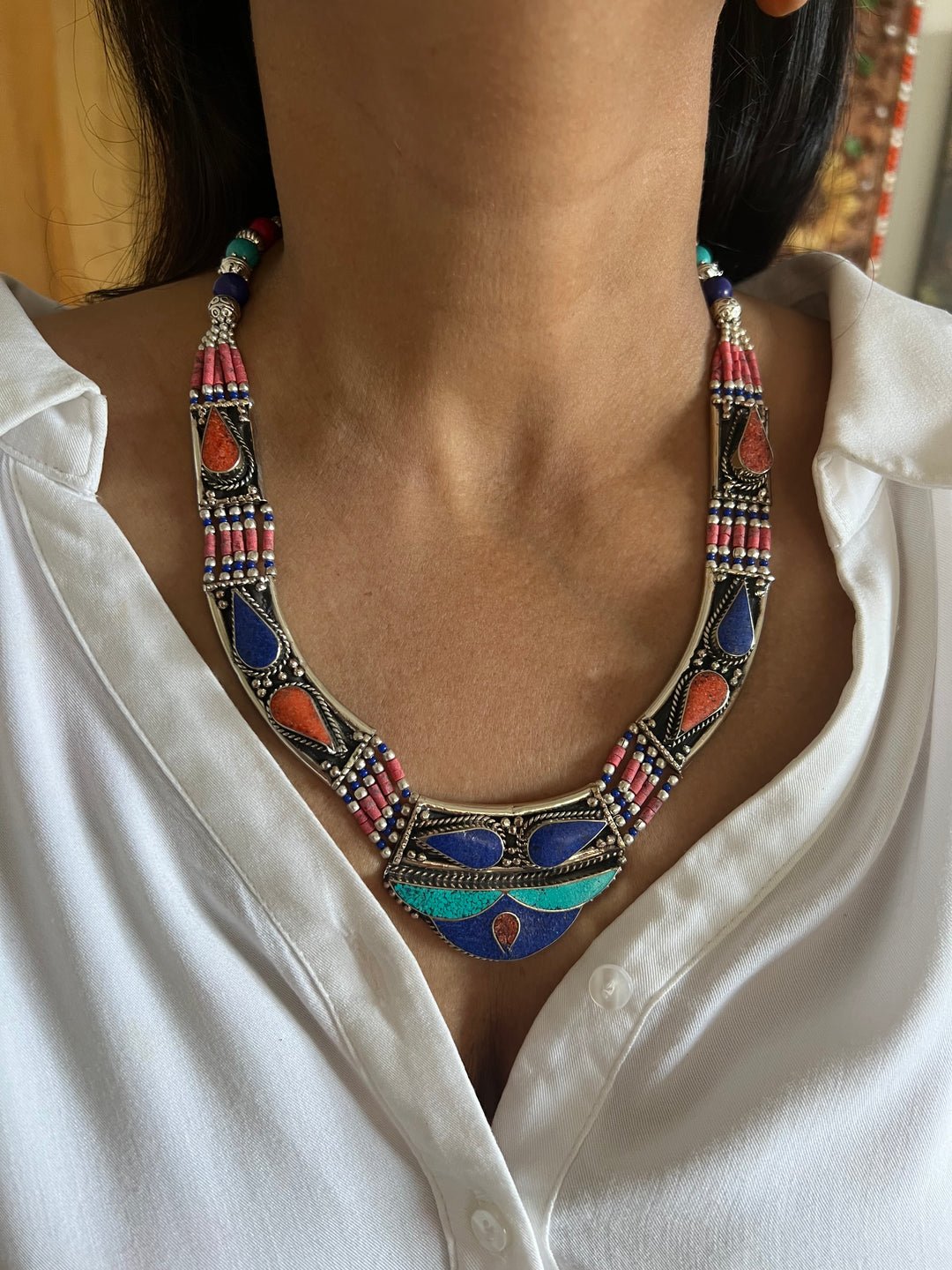Himalayan Statement Necklace - Artistic Elegance from Nepal
