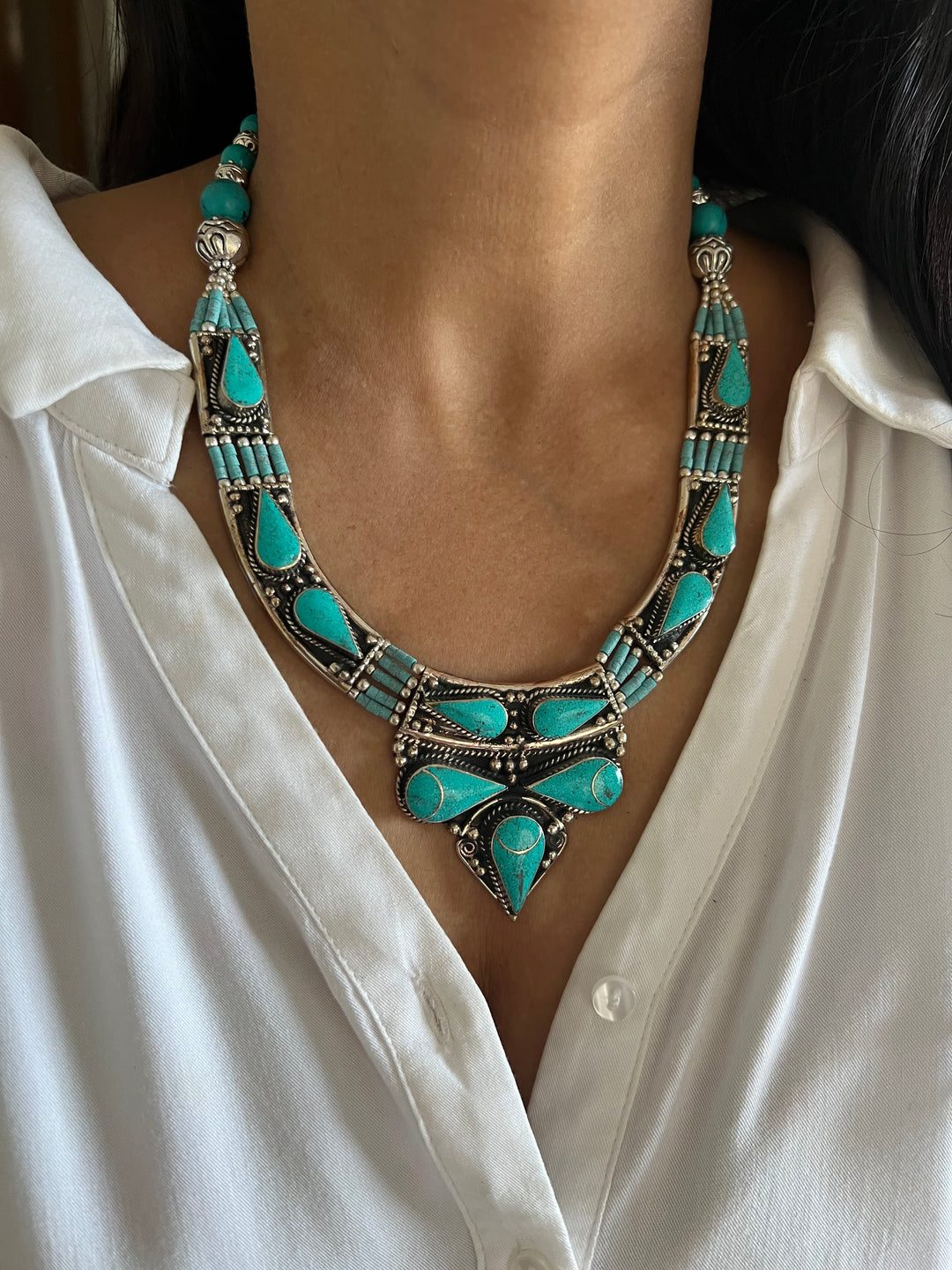 Himalayan Statement Necklace - Artistic Elegance from Nepal