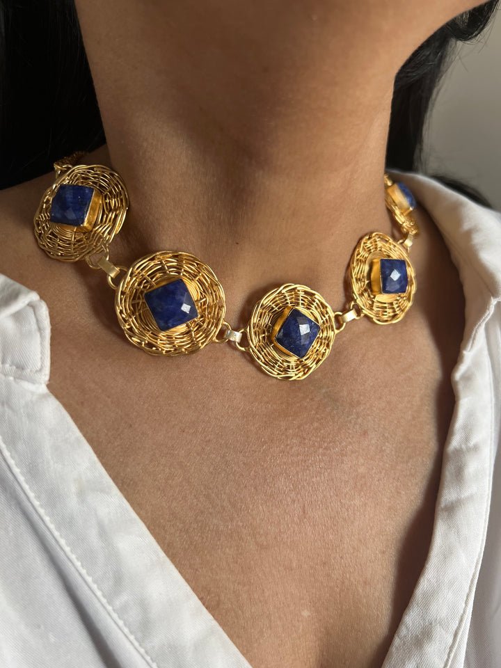 Statement Natural Gemstones Necklace / One-of-a-kind Jewlery/ Indian Necklace