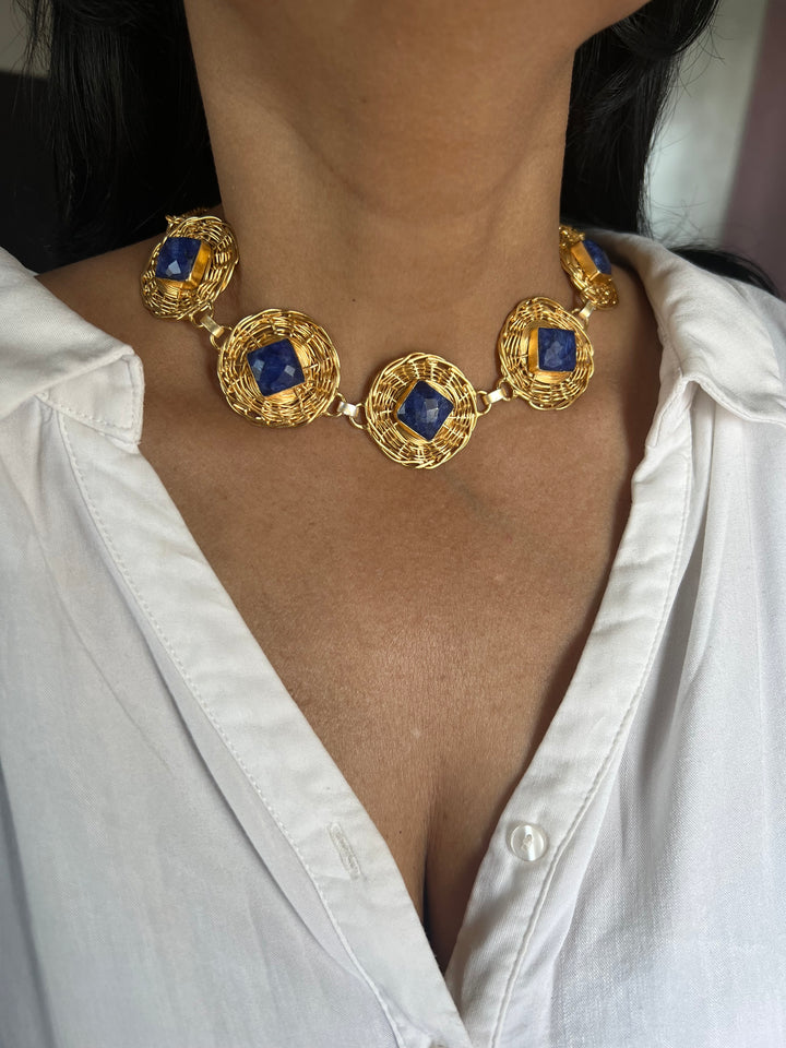 Statement Natural Gemstones Necklace / One-of-a-kind Jewlery/ Indian Necklace