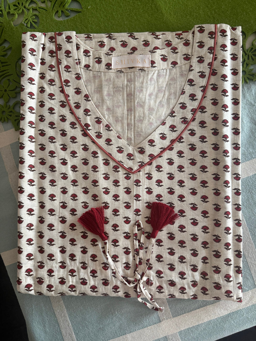 100% Cotton Kaftan: Indian Print Loungewear