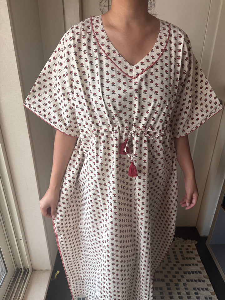 100% Cotton Kaftan: Indian Print Loungewear