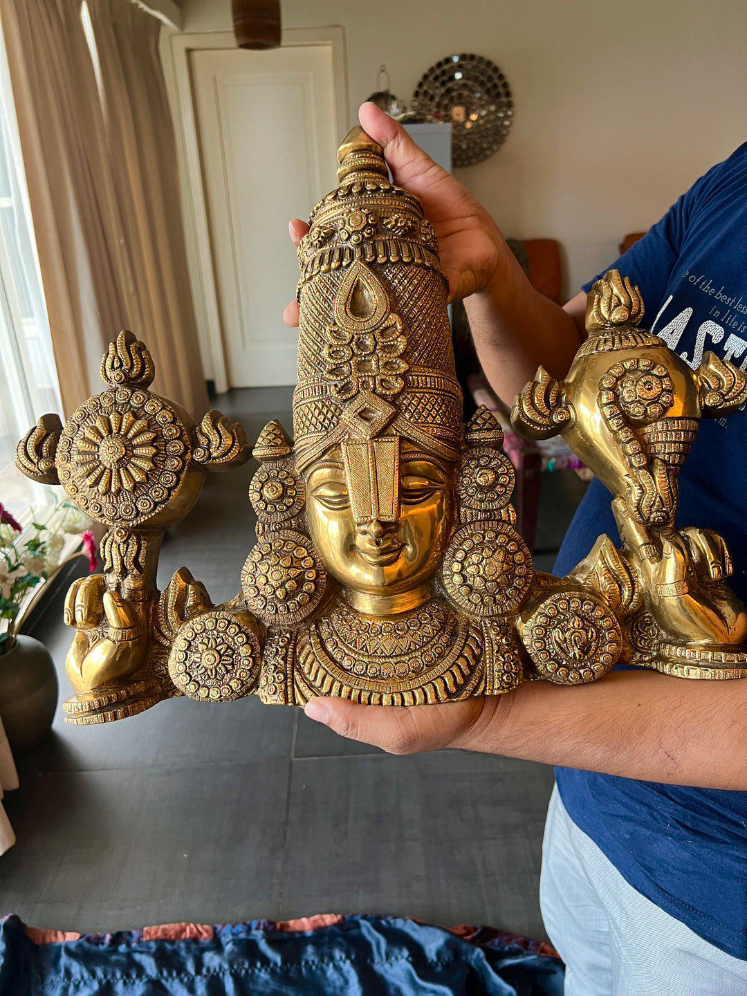 Divine Lord Venkateshwara Balaji Wall Hanging - Solid Brass Splendor