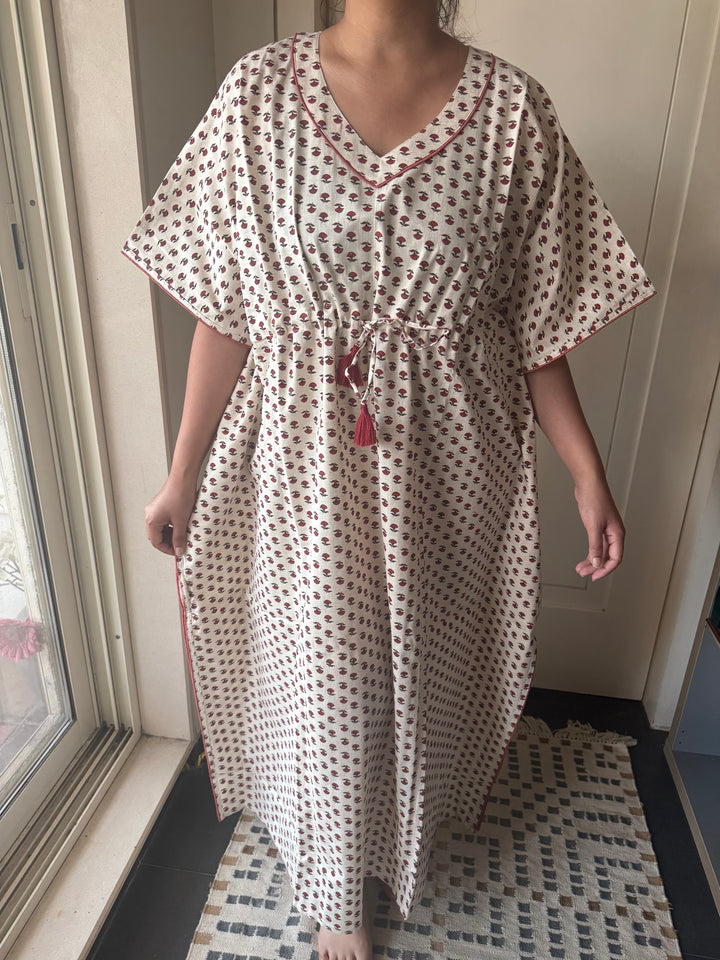 100% Cotton Kaftan: Indian Print Loungewear