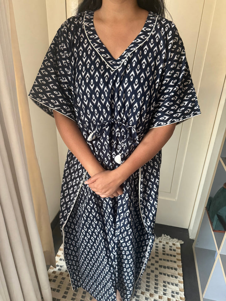100% Cotton Kaftan: Indian Print Loungewear