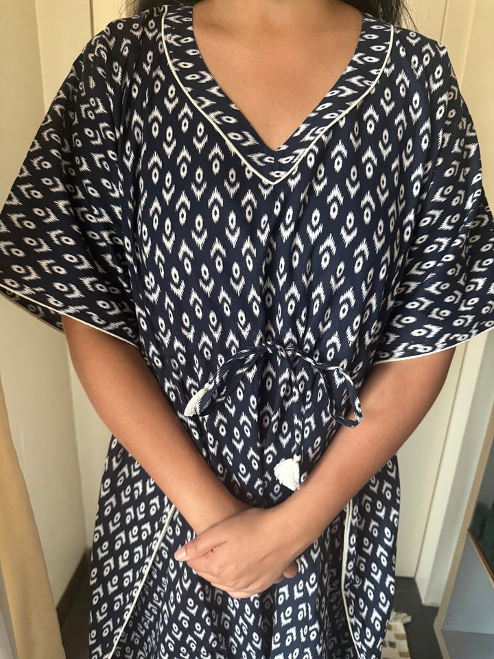 100% Cotton Kaftan: Indian Print Loungewear