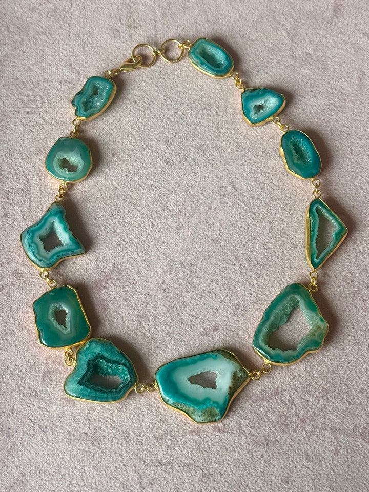 Statement Teal Agate Necklace