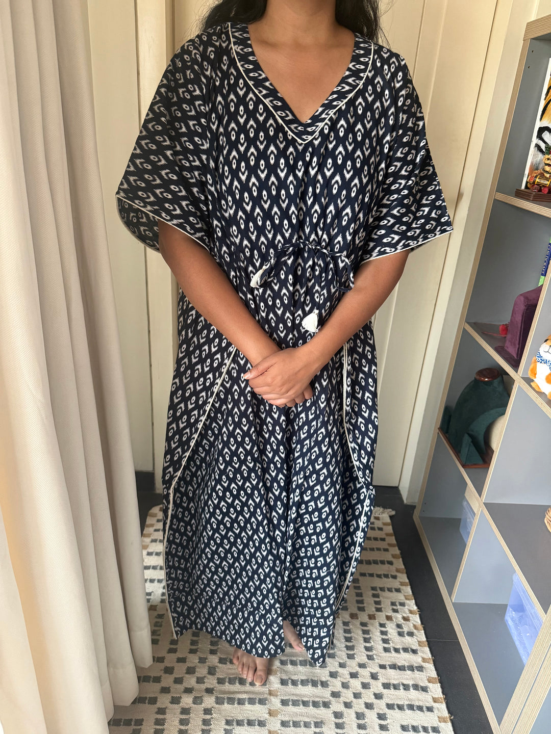 100% Cotton Kaftan: Indian Print Loungewear