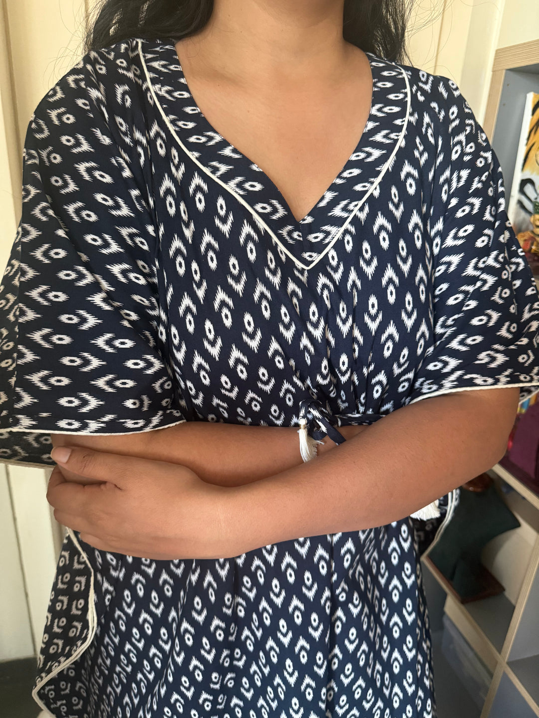 100% Cotton Kaftan: Indian Print Loungewear