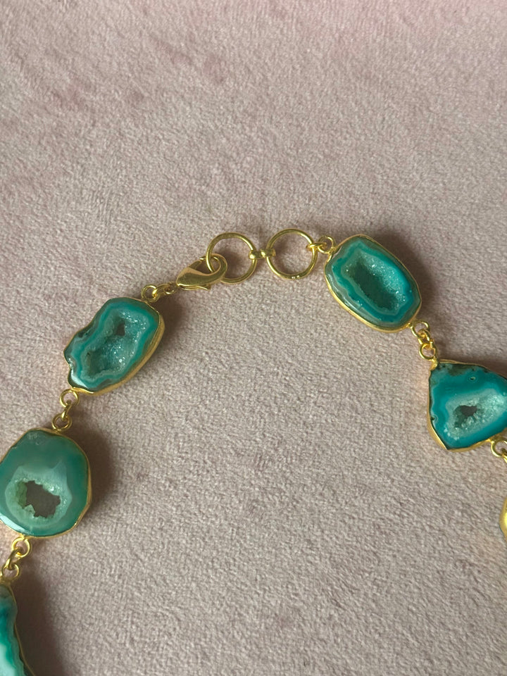 Statement Teal Agate Necklace