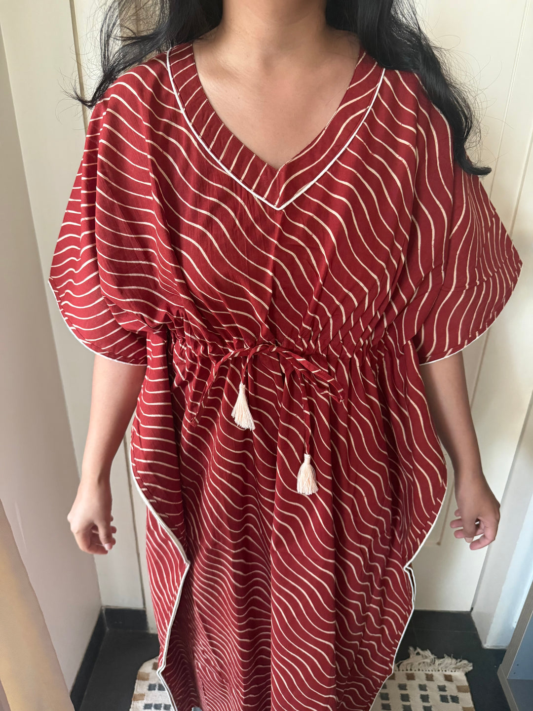 100% Cotton Kaftan: Indian Print Loungewear