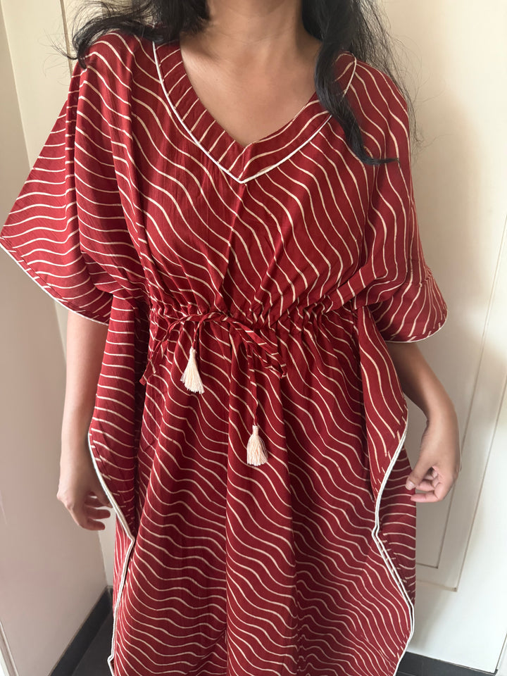 100% Cotton Kaftan: Indian Print Loungewear