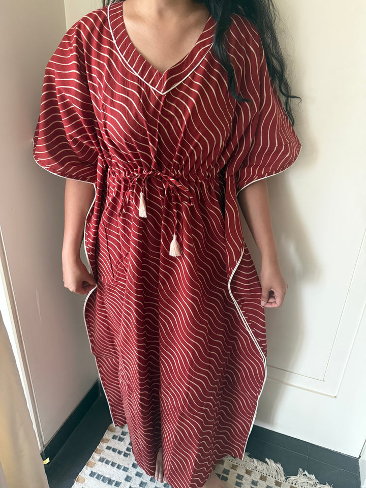 100% Cotton Kaftan: Indian Print Loungewear