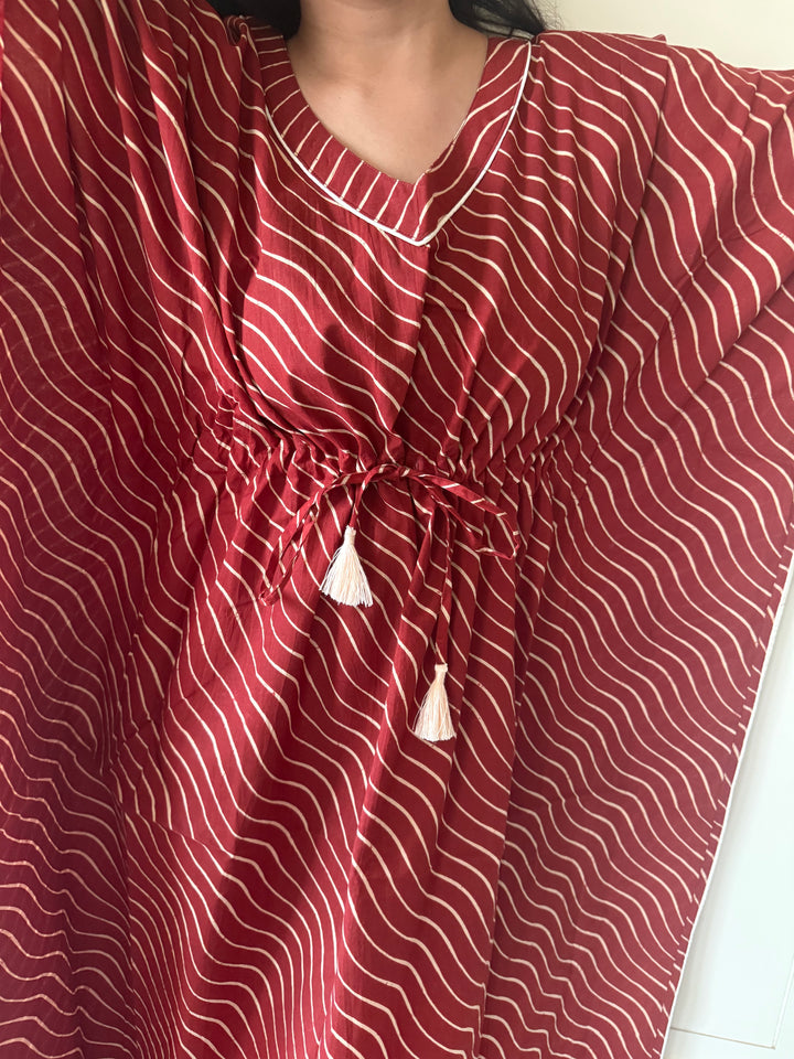 100% Cotton Kaftan: Indian Print Loungewear