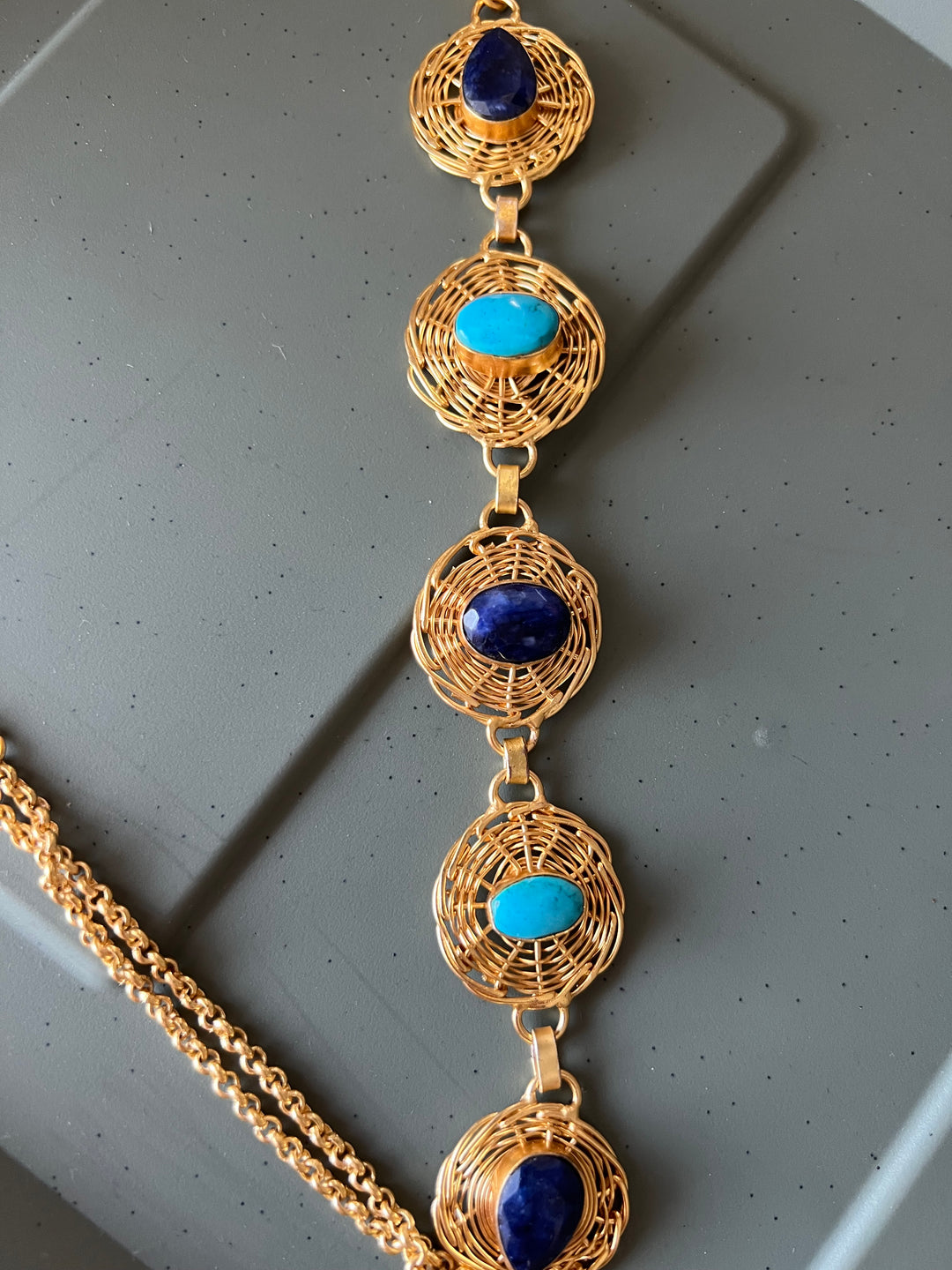 Statement Natural Gemstones Necklace / One-of-a-kind Jewlery/ Indian Necklace