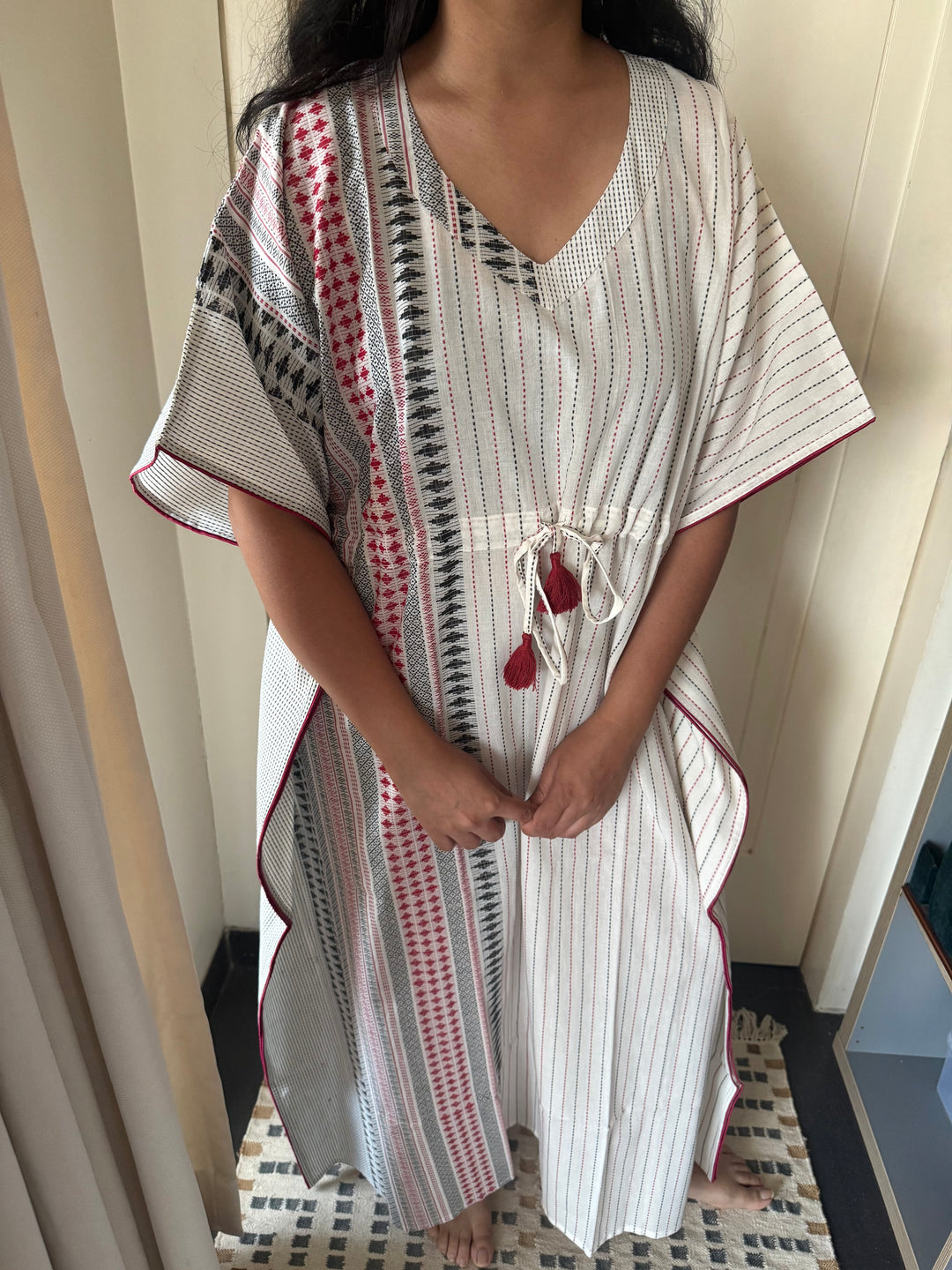 100% Cotton Kaftan: Indian Print Loungewear