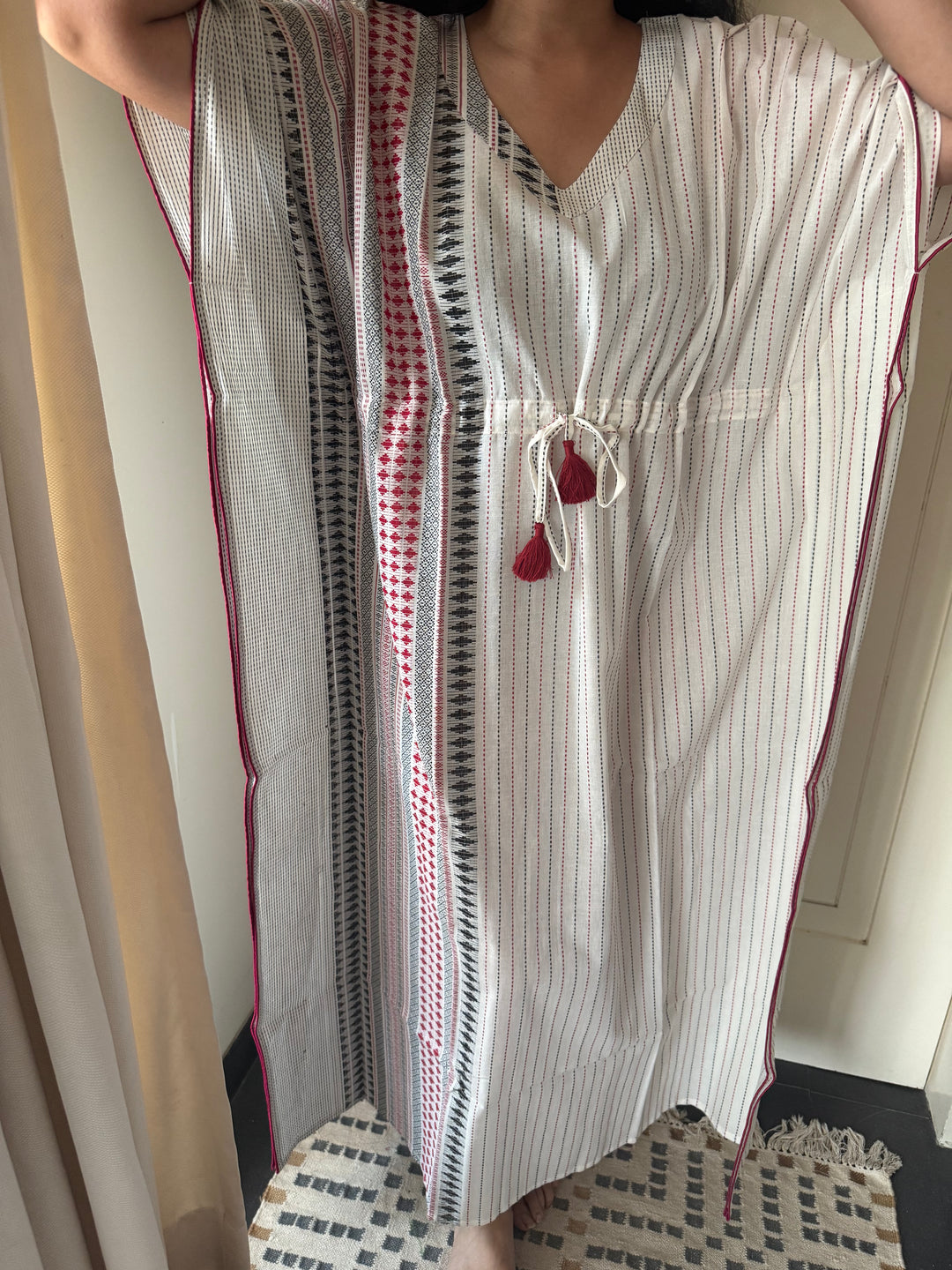 100% Cotton Kaftan: Indian Print Loungewear