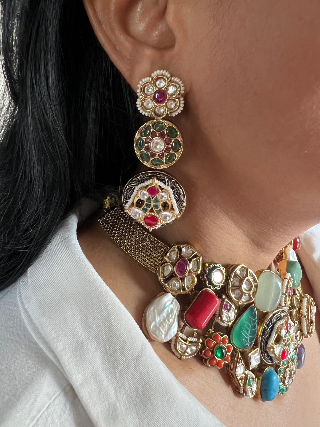 Elegant Designer Choker Necklace Set with Kundan Embellishments – Perfect for Destination Weddings