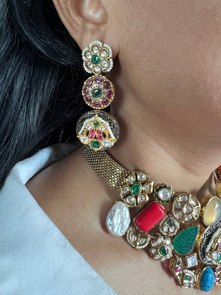 Elegant Designer Choker Necklace Set with Kundan Embellishments – Perfect for Destination Weddings