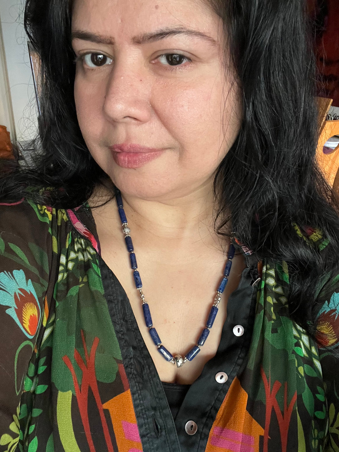 Lapis Lazuli Beauty: 925 Silver Ball Necklace - Timeless Elegance