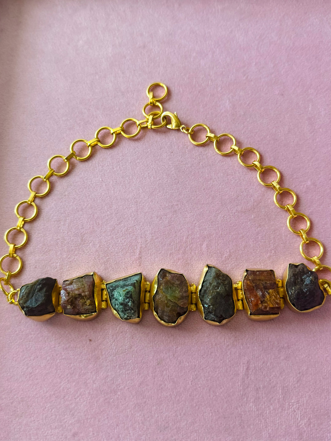 Statement Choker – Gold Brass, Adjustable Necklace