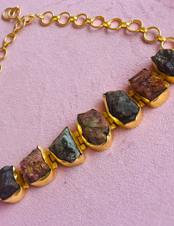 Statement Choker – Gold Brass, Adjustable Necklace