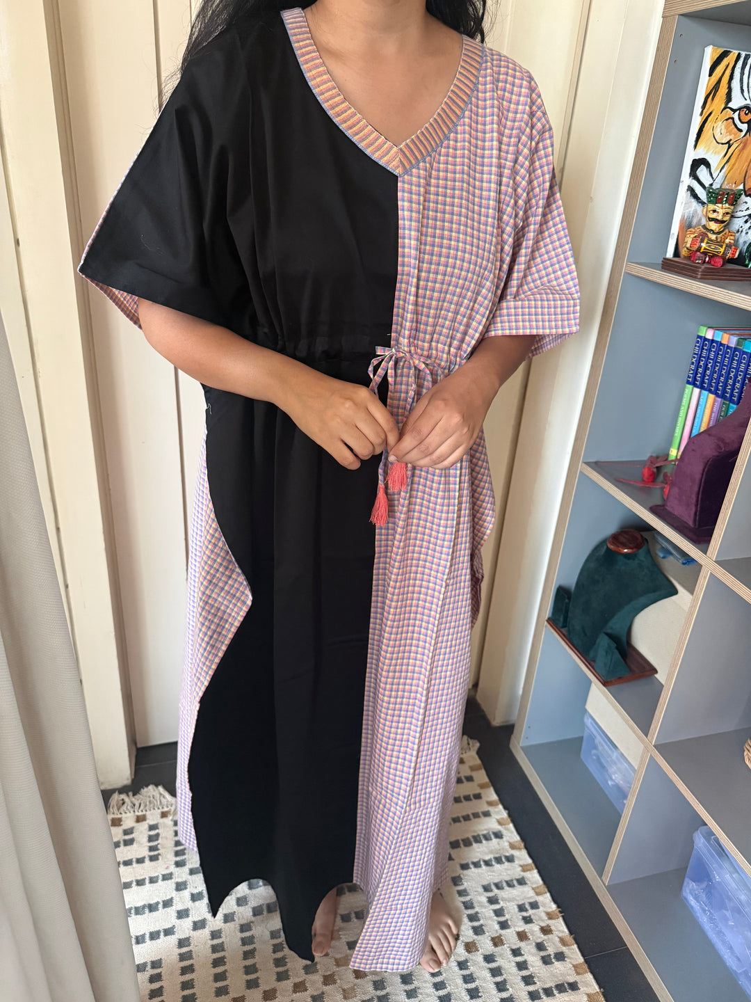 100% Cotton Kaftan: Indian Print Loungewear