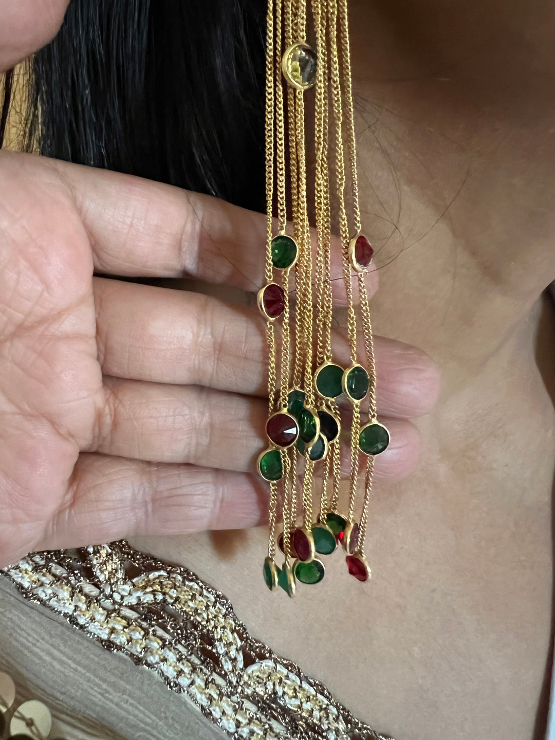 Designer Sapphire Long Earrings