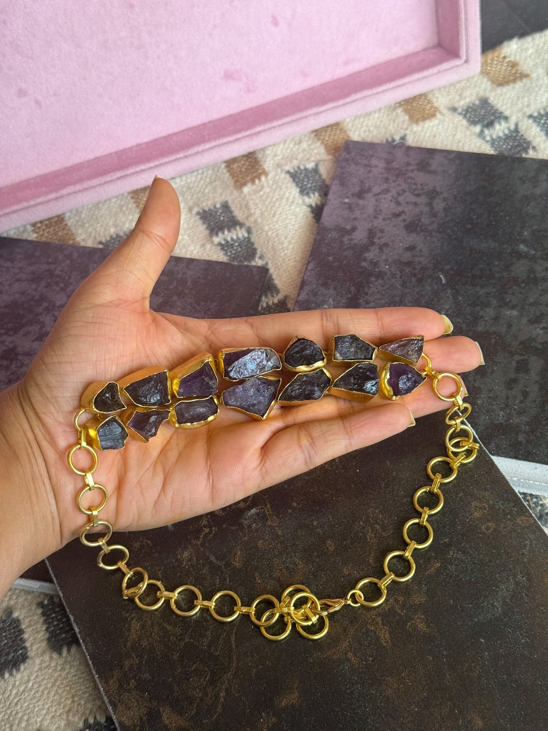 Statement Choker – Gold Brass, Adjustable Necklace