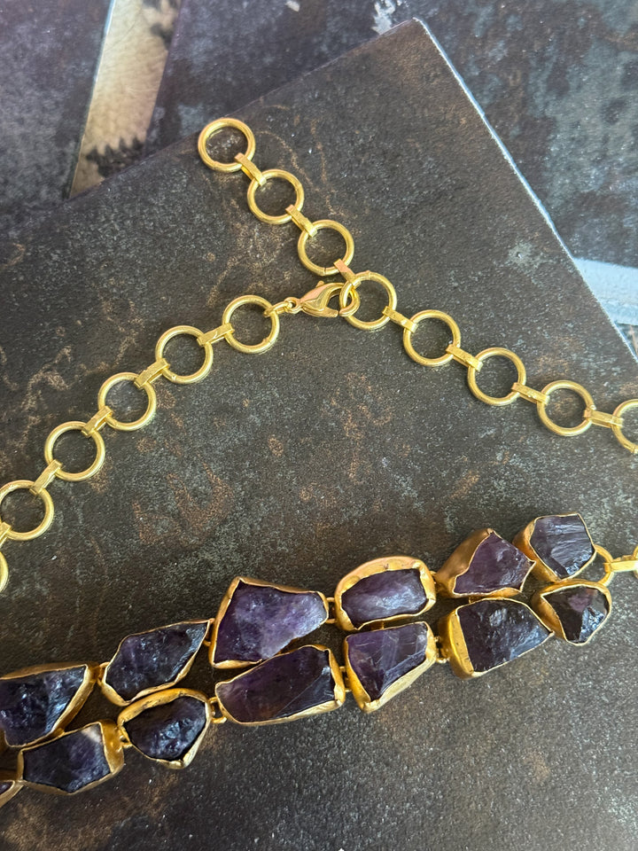 Statement Choker – Gold Brass, Adjustable Necklace