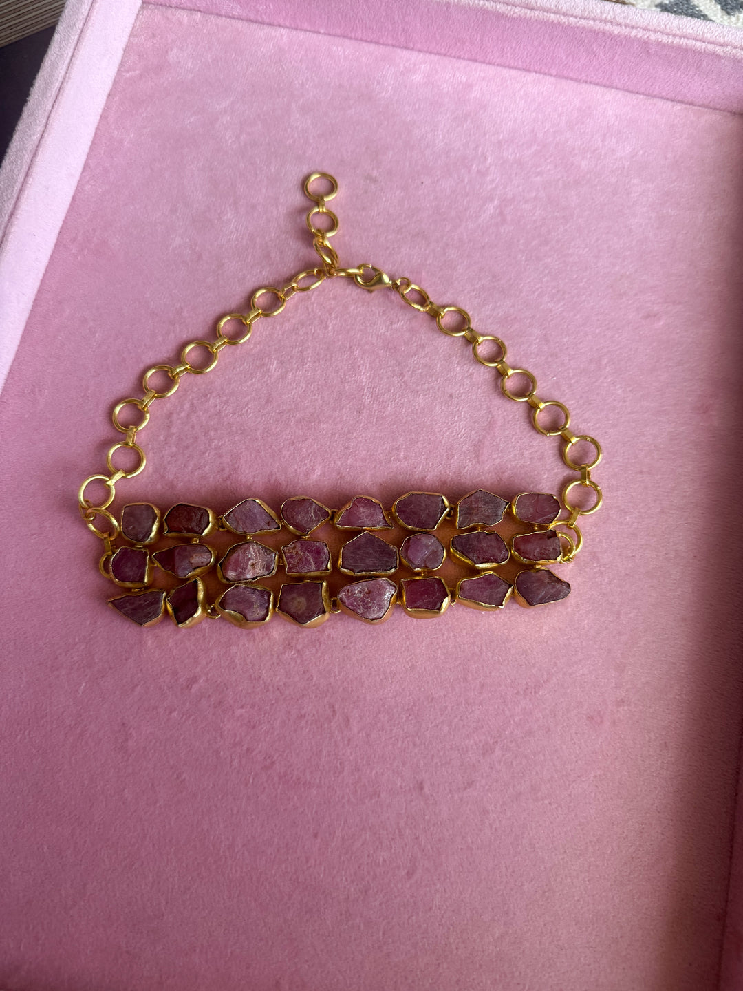 Statement Choker – Gold Brass, Adjustable Necklace