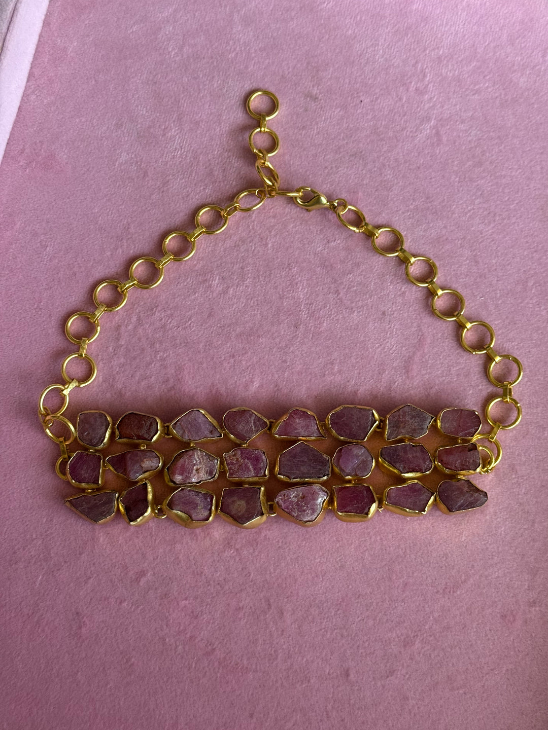 Statement Choker – Gold Brass, Adjustable Necklace