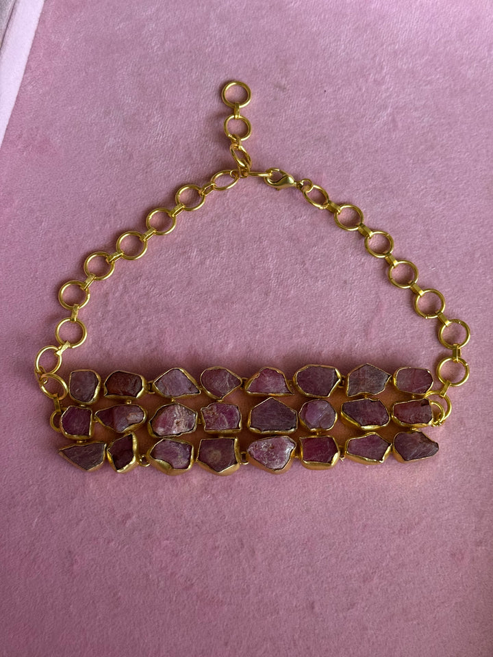 Statement Choker – Gold Brass, Adjustable Necklace