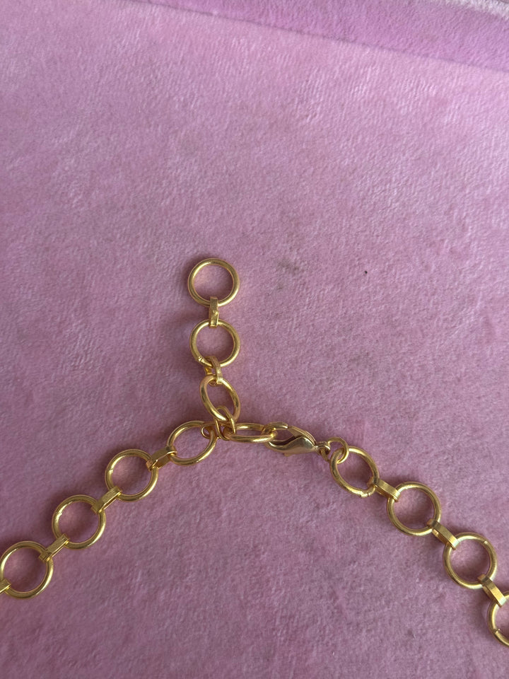 Statement Choker – Gold Brass, Adjustable Necklace