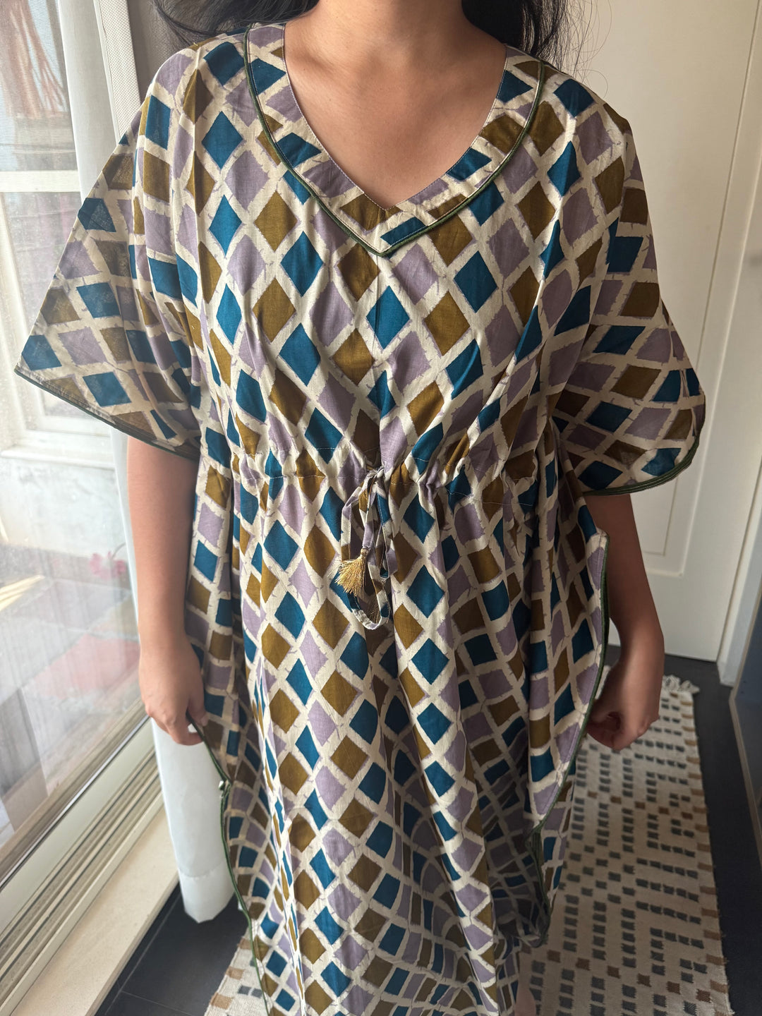 100% Cotton Kaftan: Indian Print Loungewear
