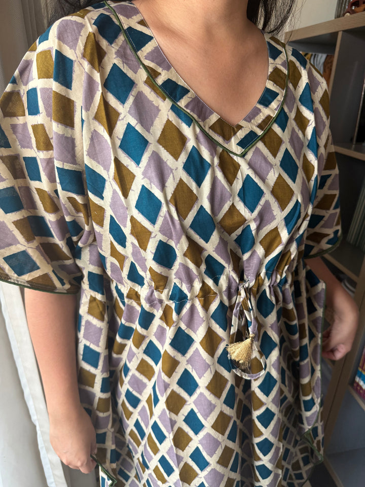 100% Cotton Kaftan: Indian Print Loungewear