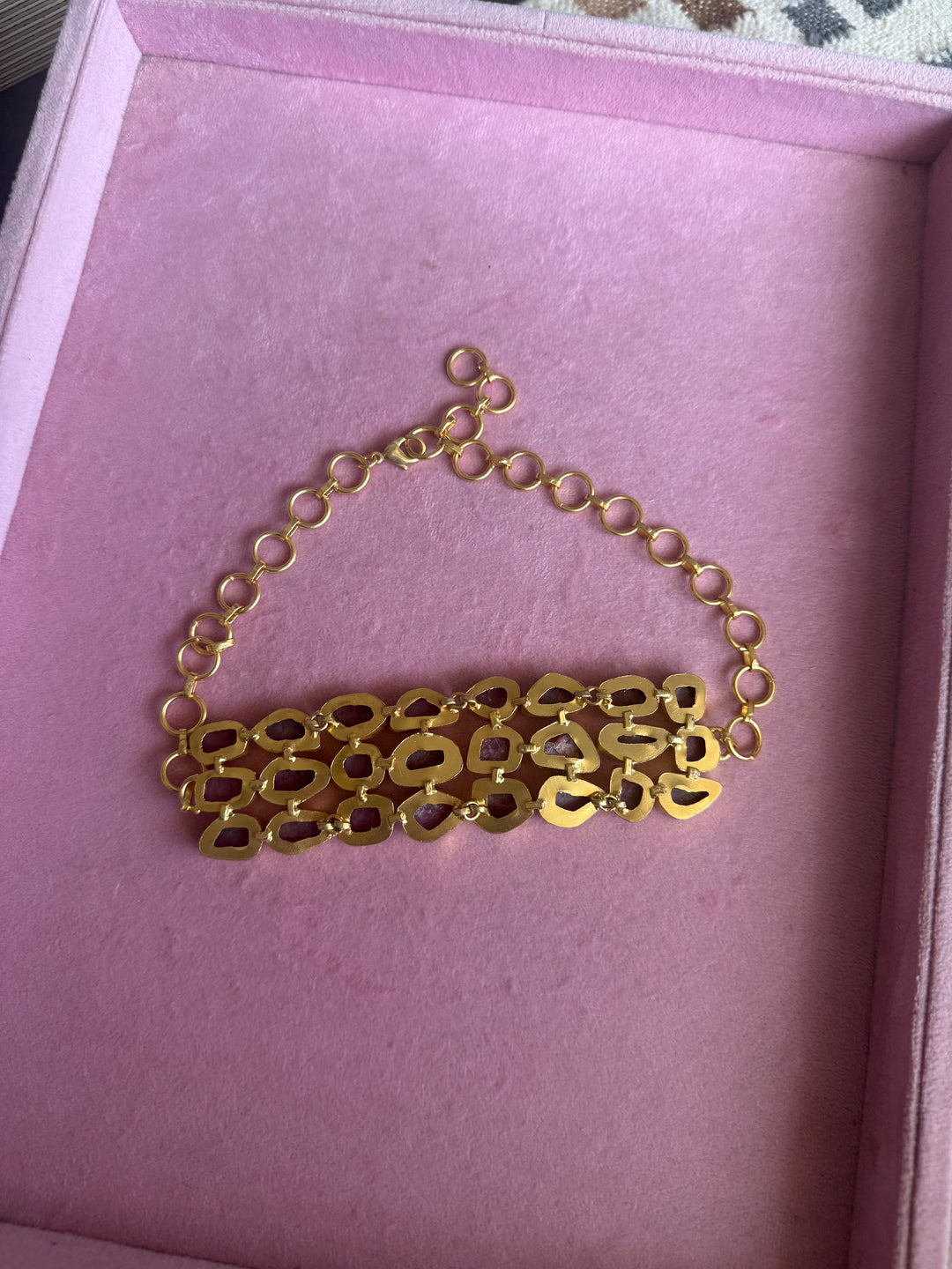 Statement Choker – Gold Brass, Adjustable Necklace