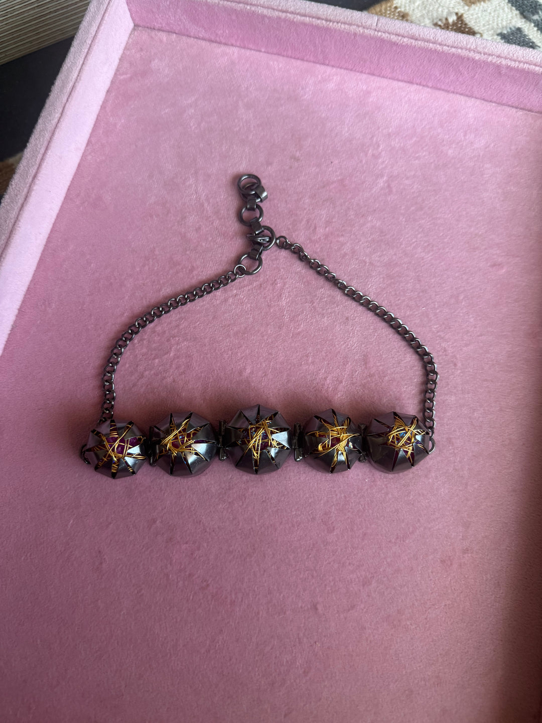 Statement Choker – Black Rhodium Brass, Adjustable Necklace