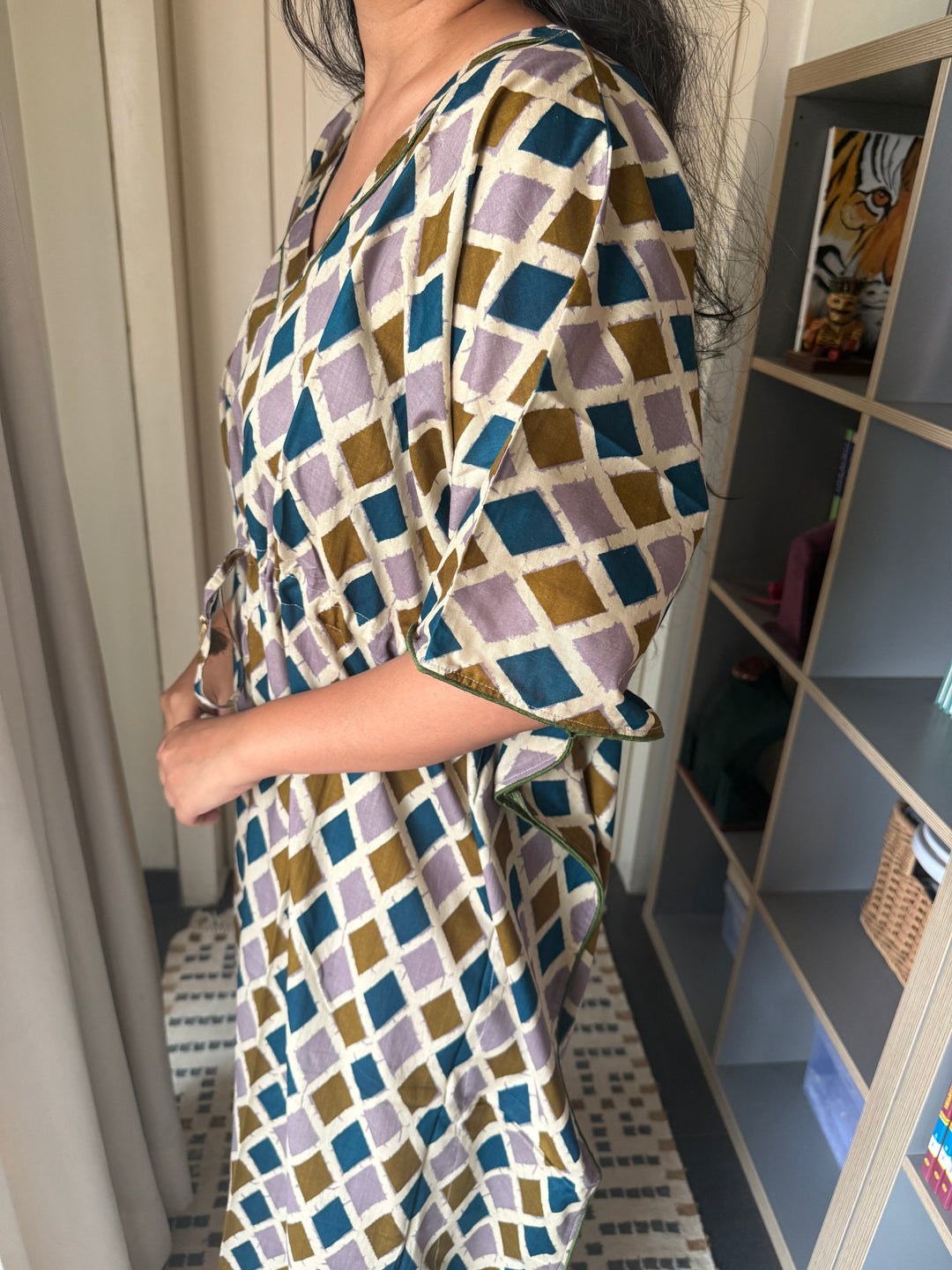 100% Cotton Kaftan: Indian Print Loungewear