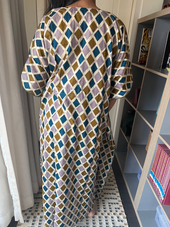 100% Cotton Kaftan: Indian Print Loungewear