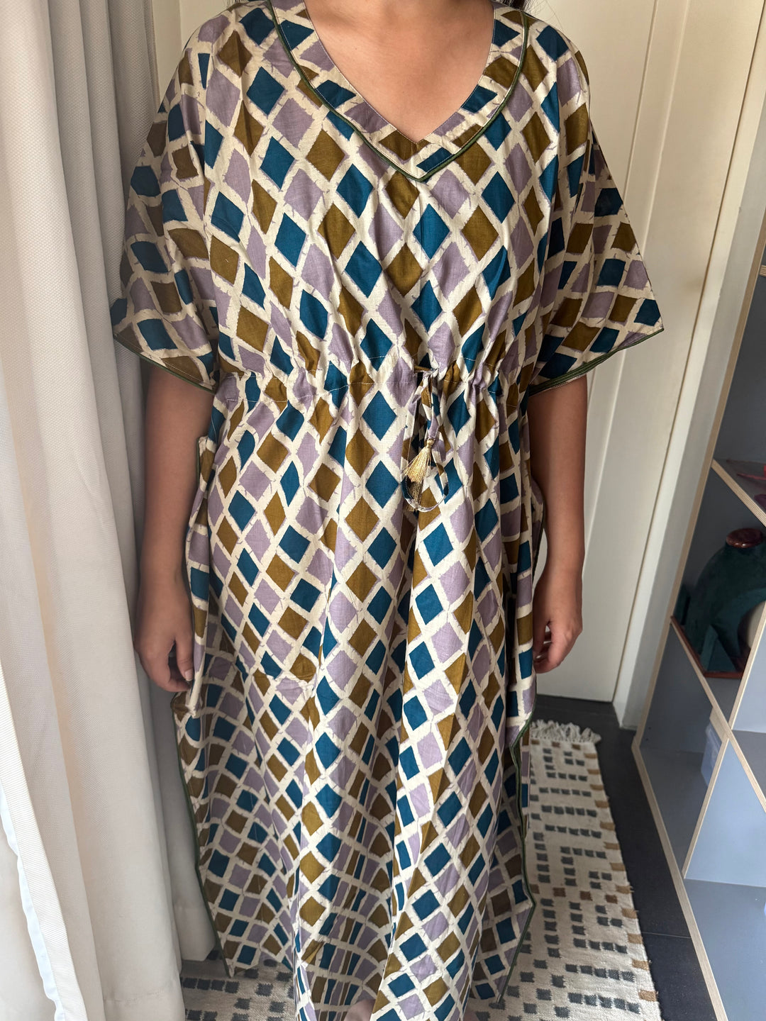 100% Cotton Kaftan: Indian Print Loungewear