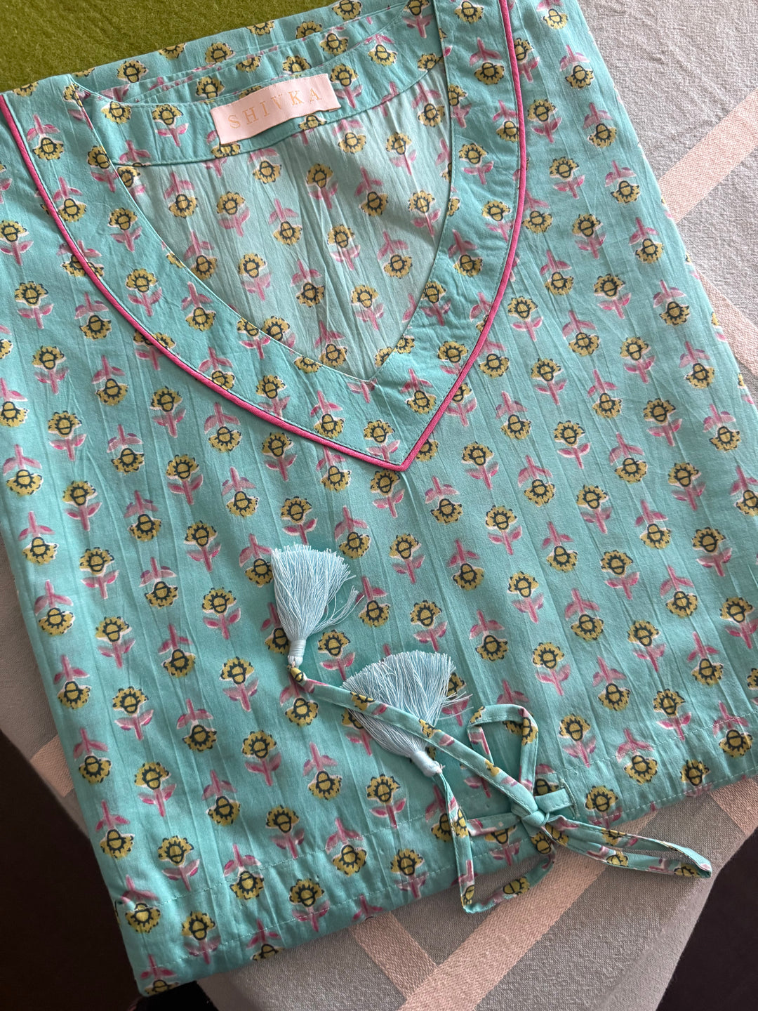 100% Cotton Kaftan: Indian Print Loungewear