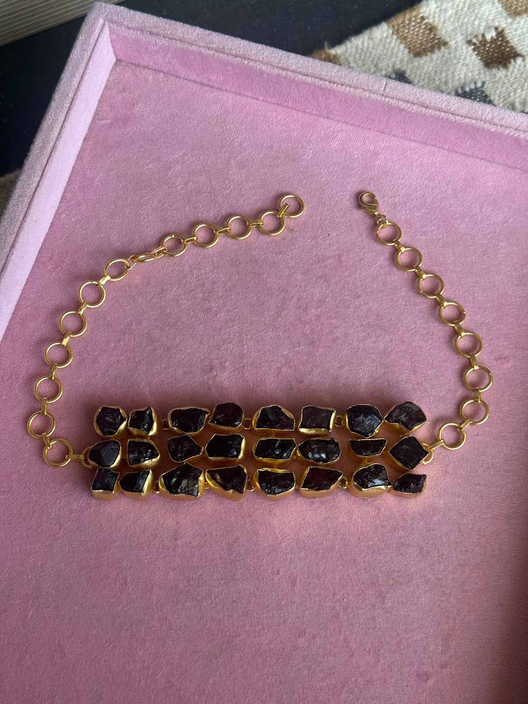 Statement Choker – Gold Brass, Adjustable Necklace