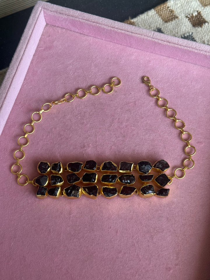 Statement Choker – Gold Brass, Adjustable Necklace