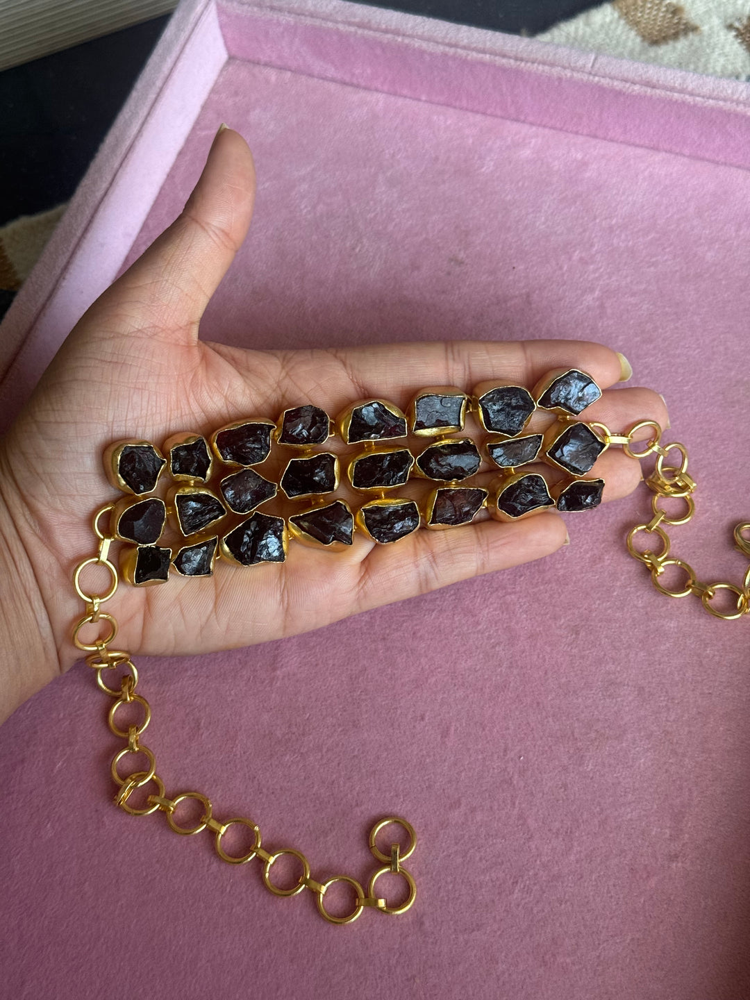 Statement Choker – Gold Brass, Adjustable Necklace