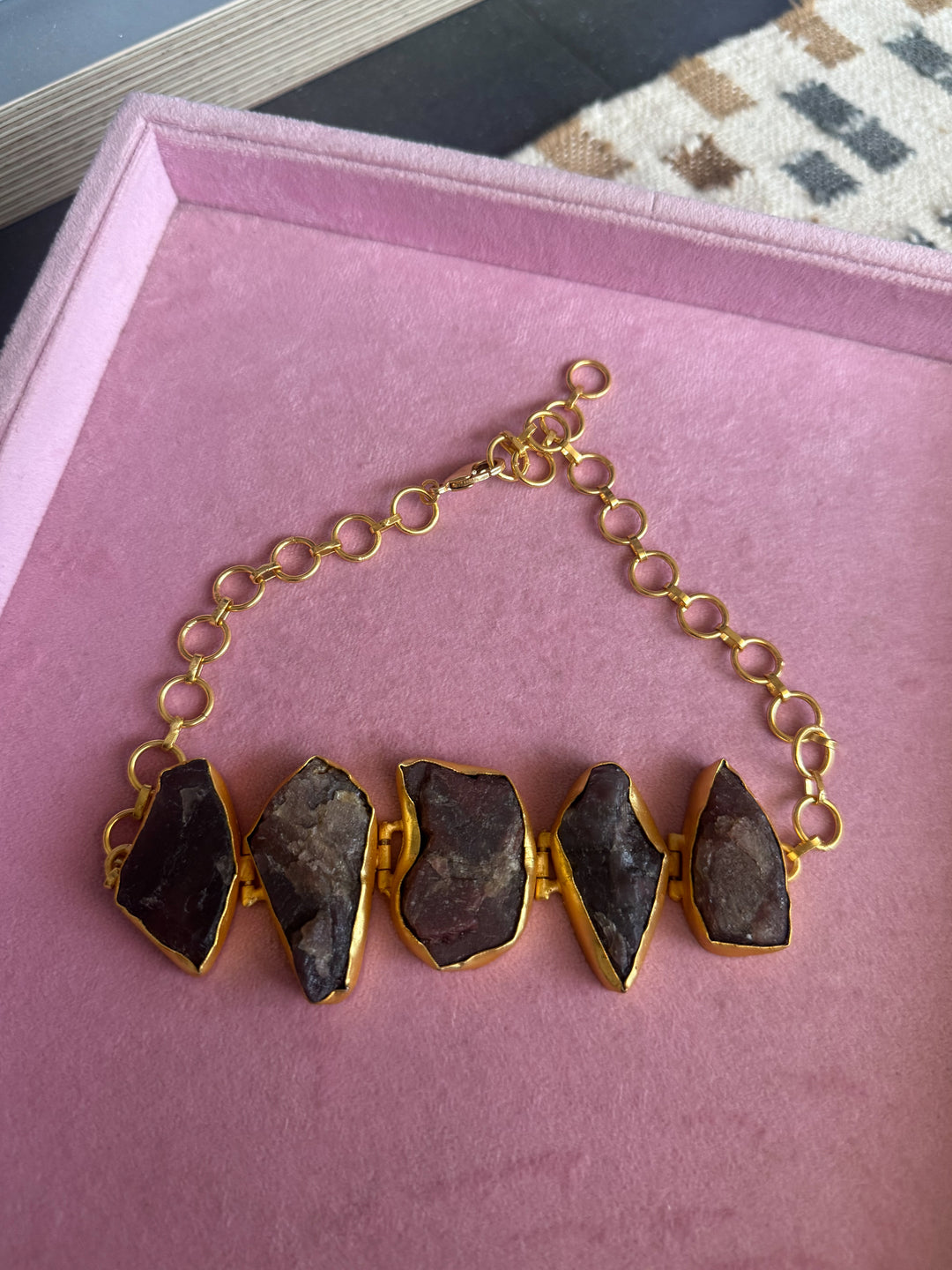 Statement Choker – Gold Brass, Adjustable Necklace