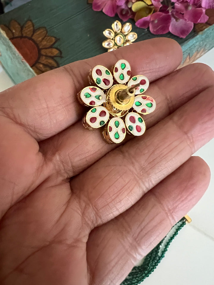 Gorgeous Green Kundan Choker with Studs